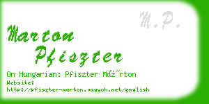marton pfiszter business card